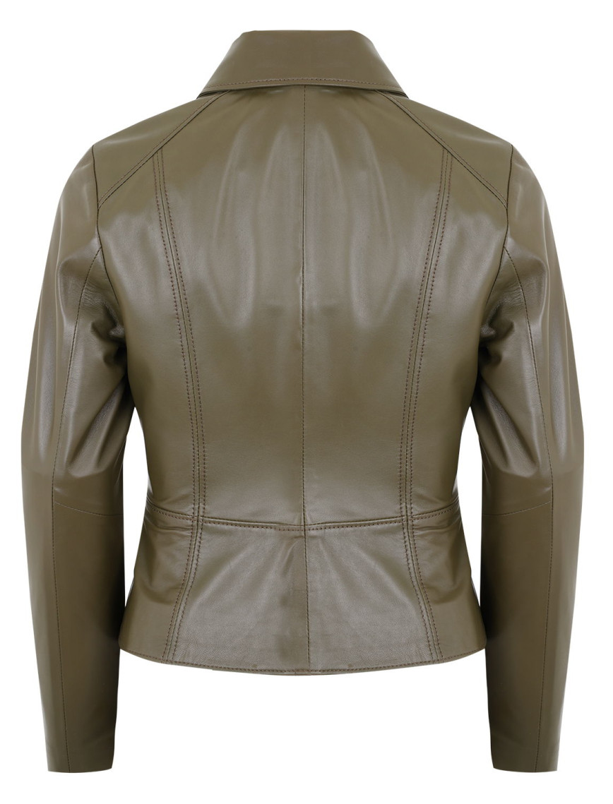 Adelie Haki Kadın Deri Mont Adelie Haki Kadın Deri Mont