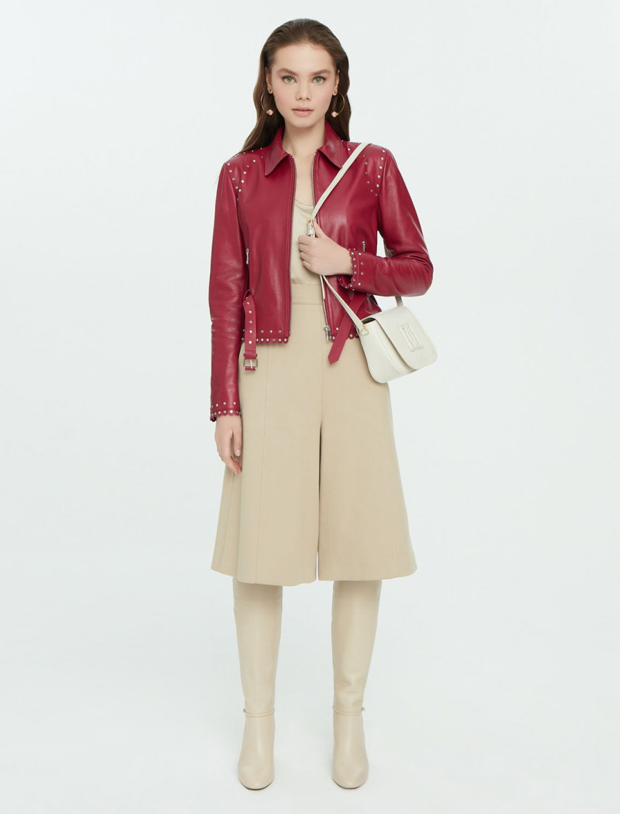 Abina Mor Kadın Deri Ceket Abina Mor Kadın Deri Ceket