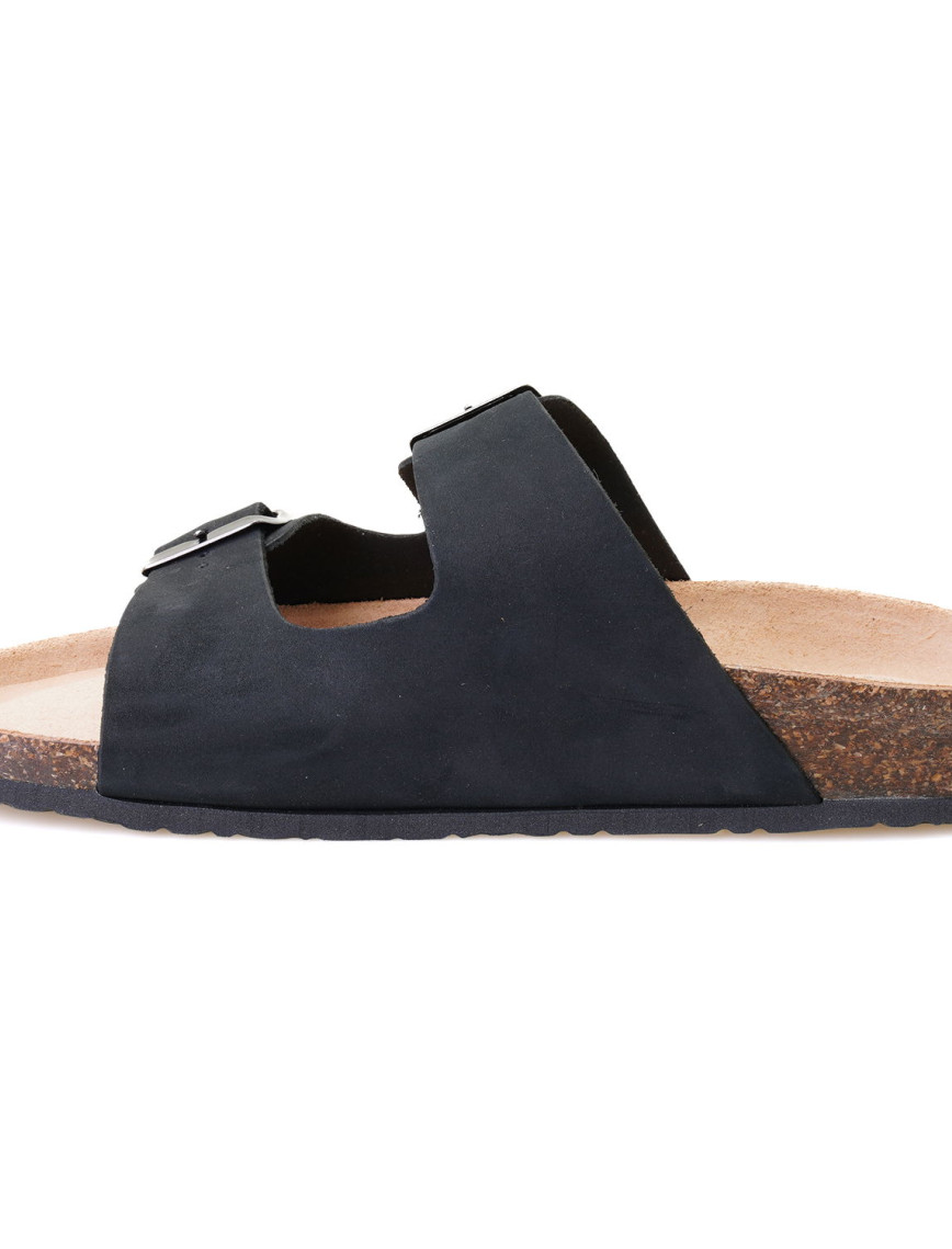 Karina Siyah Erkek Ayarlanabilir Tokalı Nubuk Deri Terlik Karina Siyah Erkek Ayarlanabilir Tokalı Nubuk Deri Terlik