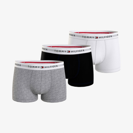 Tommy Hilfiger 3'lü Trunk Erkek Gri Boxer Tommy Hilfiger 3'lü Trunk Erkek Gri Boxer