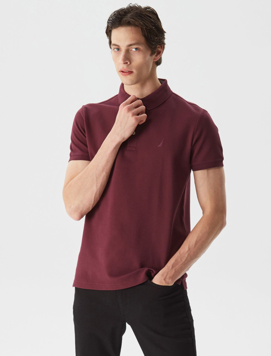 Nautica Erkek Bordo Slim Fit Kısa Kollu Polo Nautica Erkek Bordo Slim Fit Kısa Kollu Polo