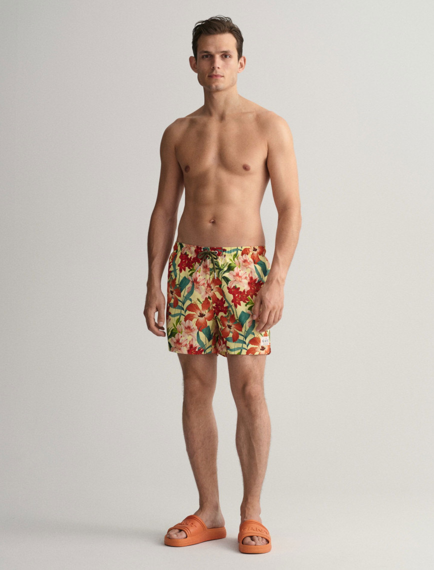 GANT Erkek Sarı Classic Fit Desenli Mayo Şort GANT Erkek Sarı Classic Fit Desenli Mayo Şort