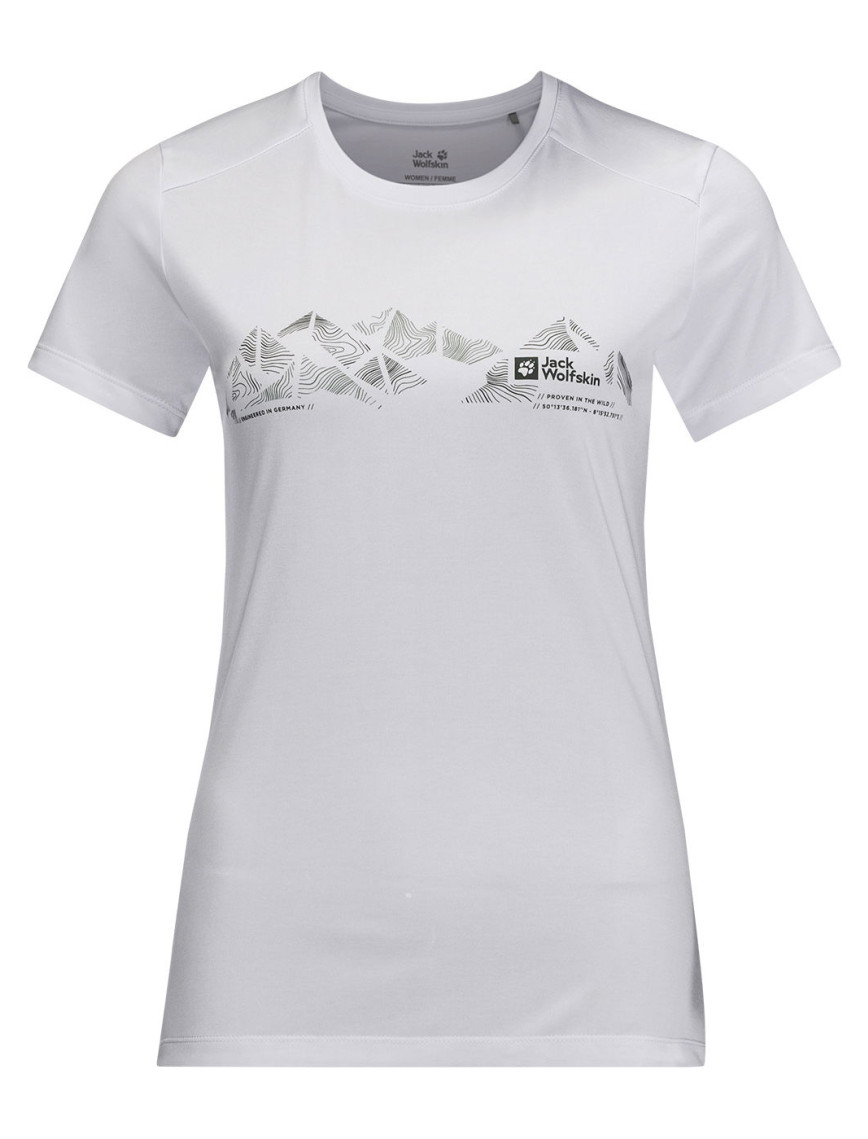 Jack Wolfskin Crosstrail Graphic T Kadın Beyaz Tişört Jack Wolfskin Crosstrail Graphic T Kadın Beyaz Tişört