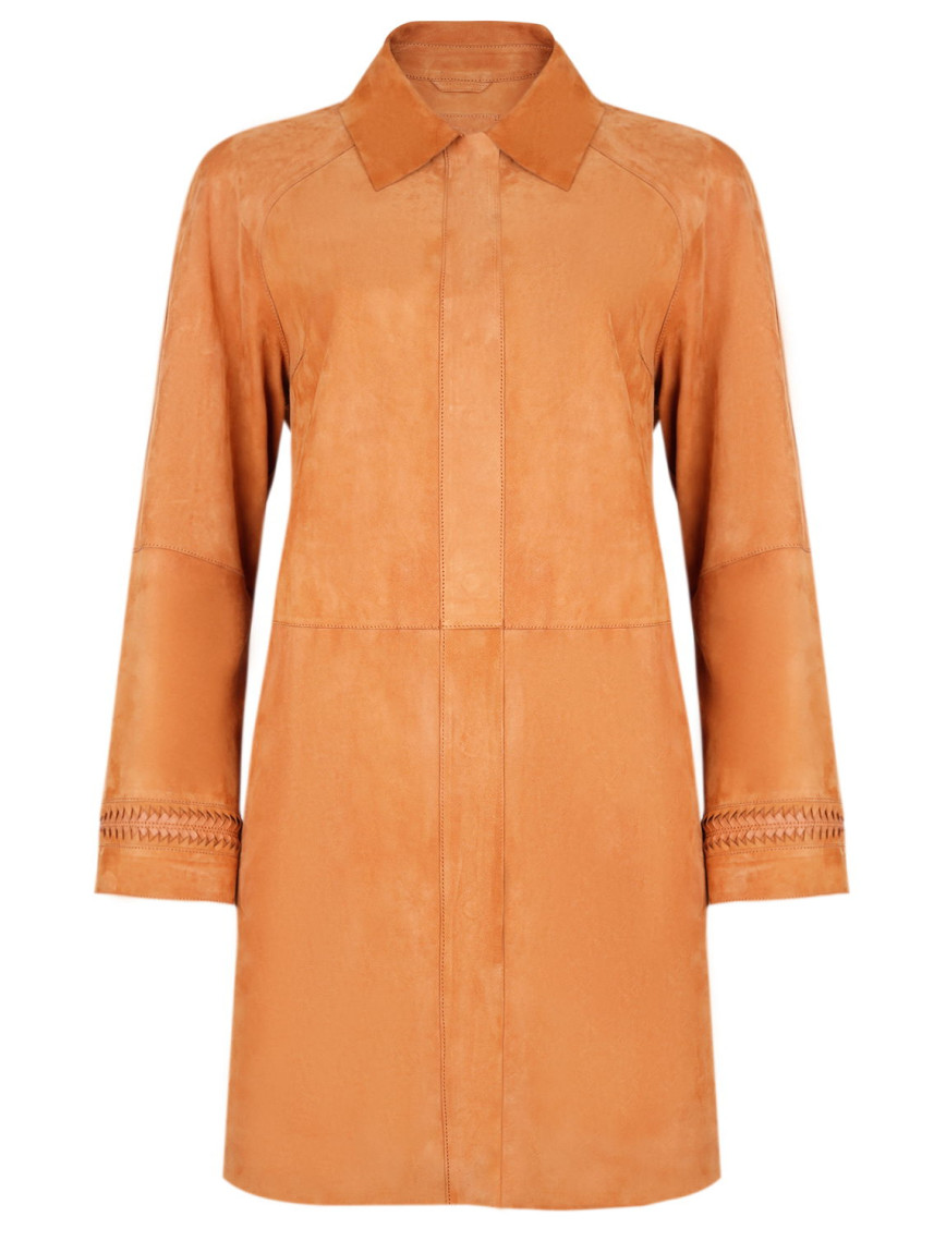 Ysabel Konyak Kadın Süet Deri Pardösü Ysabel Konyak Kadın Süet Deri Pardösü