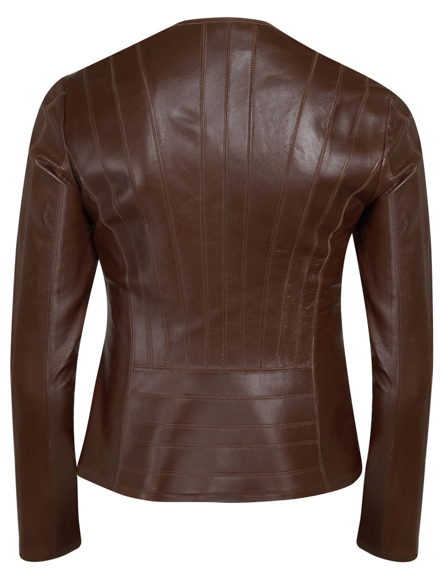 Deundria Kadın Fit Panelli Deri Ceket Deundria Kadın Fit Panelli Deri Ceket