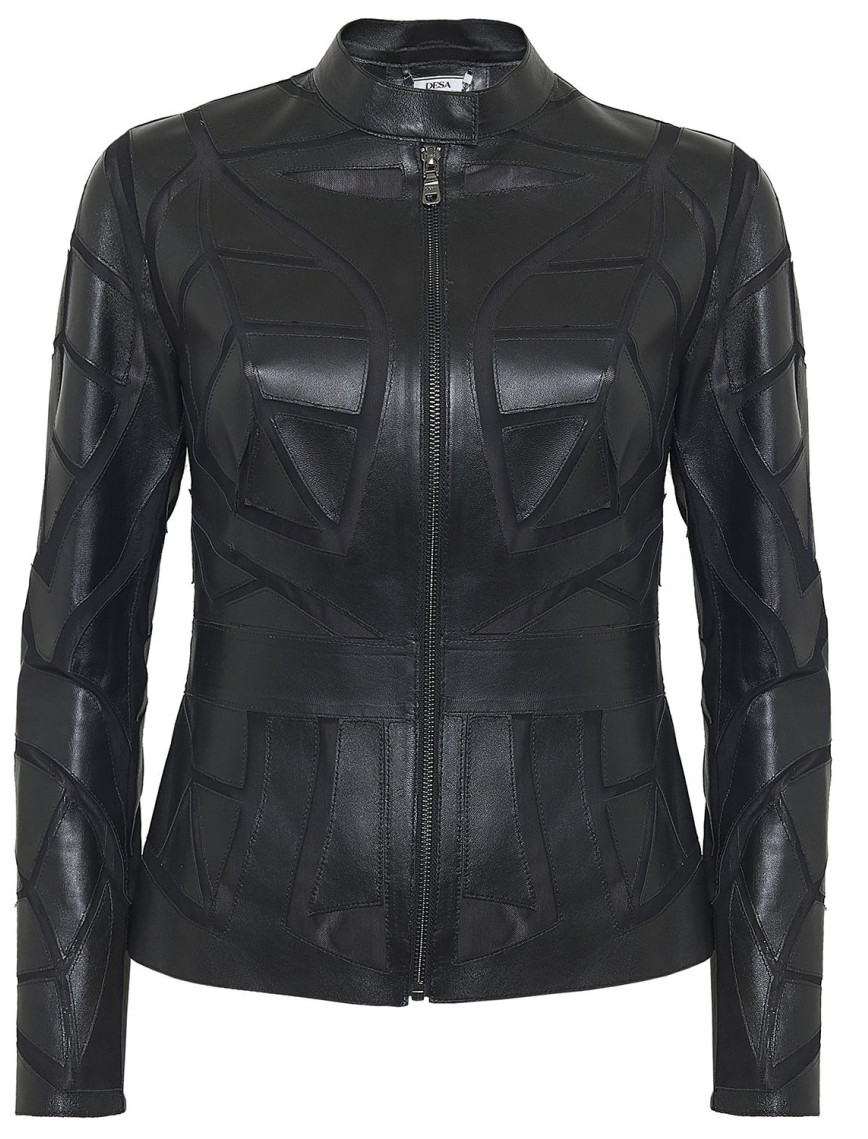 Origa Kadın Yaprak Panelli Deri Ceket Origa Kadın Yaprak Panelli Deri Ceket