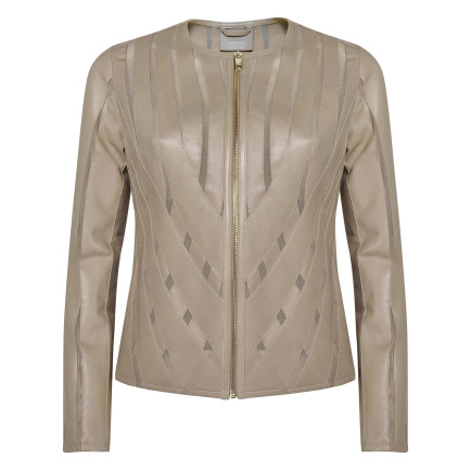 Marita Kadın Dairesel Panelli Deri Ceket Marita Kadın Dairesel Panelli Deri Ceket