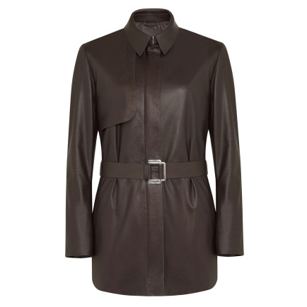 Kelly Kahve Kadın Deri Trençkot Kelly Kahve Kadın Deri Trençkot