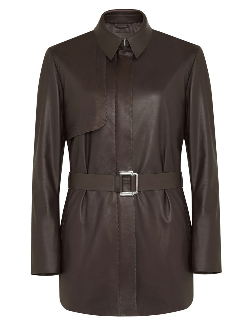 Kelly Kahve Kadın Deri Trençkot Kelly Kahve Kadın Deri Trençkot