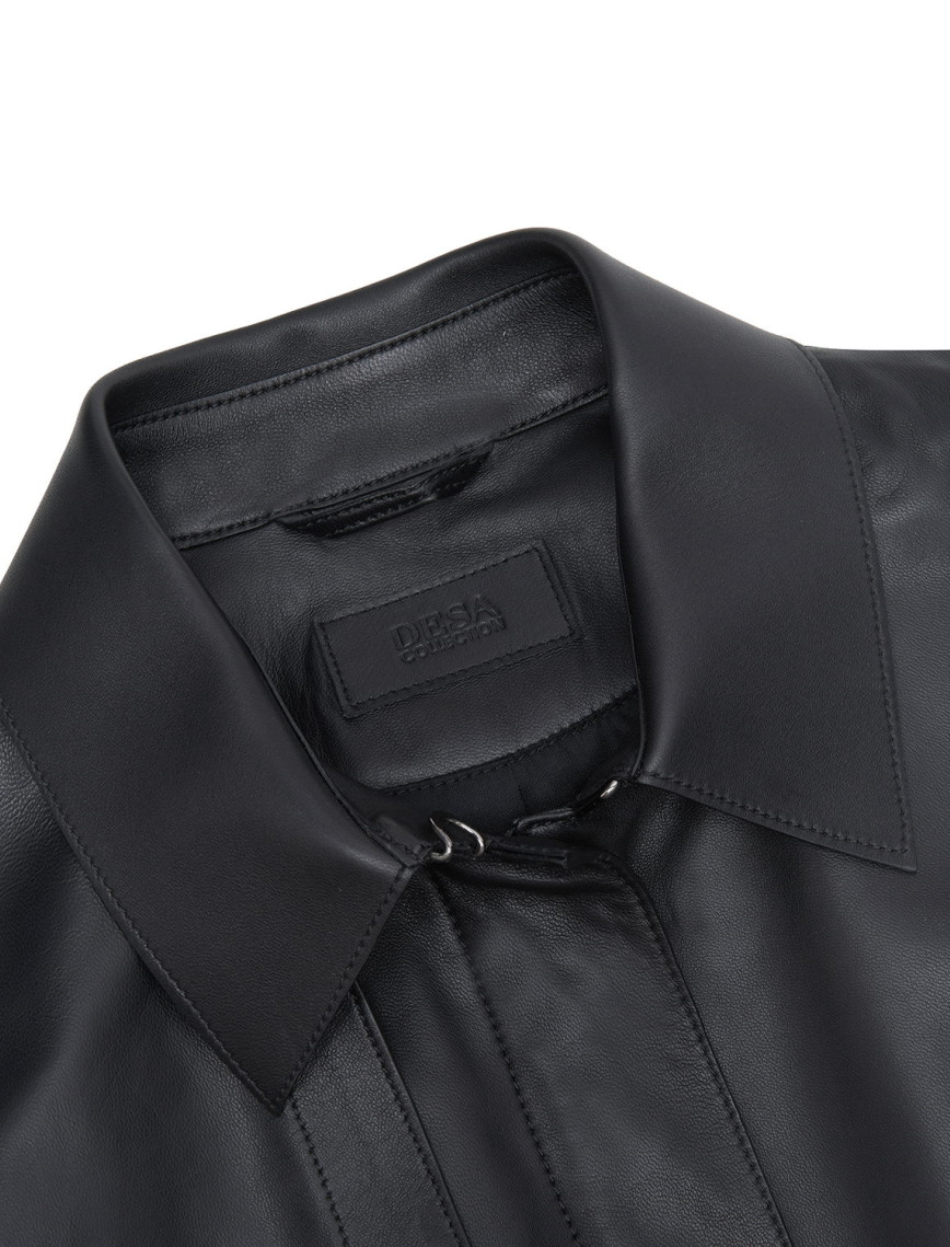 Kelly Siyah Kadın Deri Trençkot Kelly Siyah Kadın Deri Trençkot