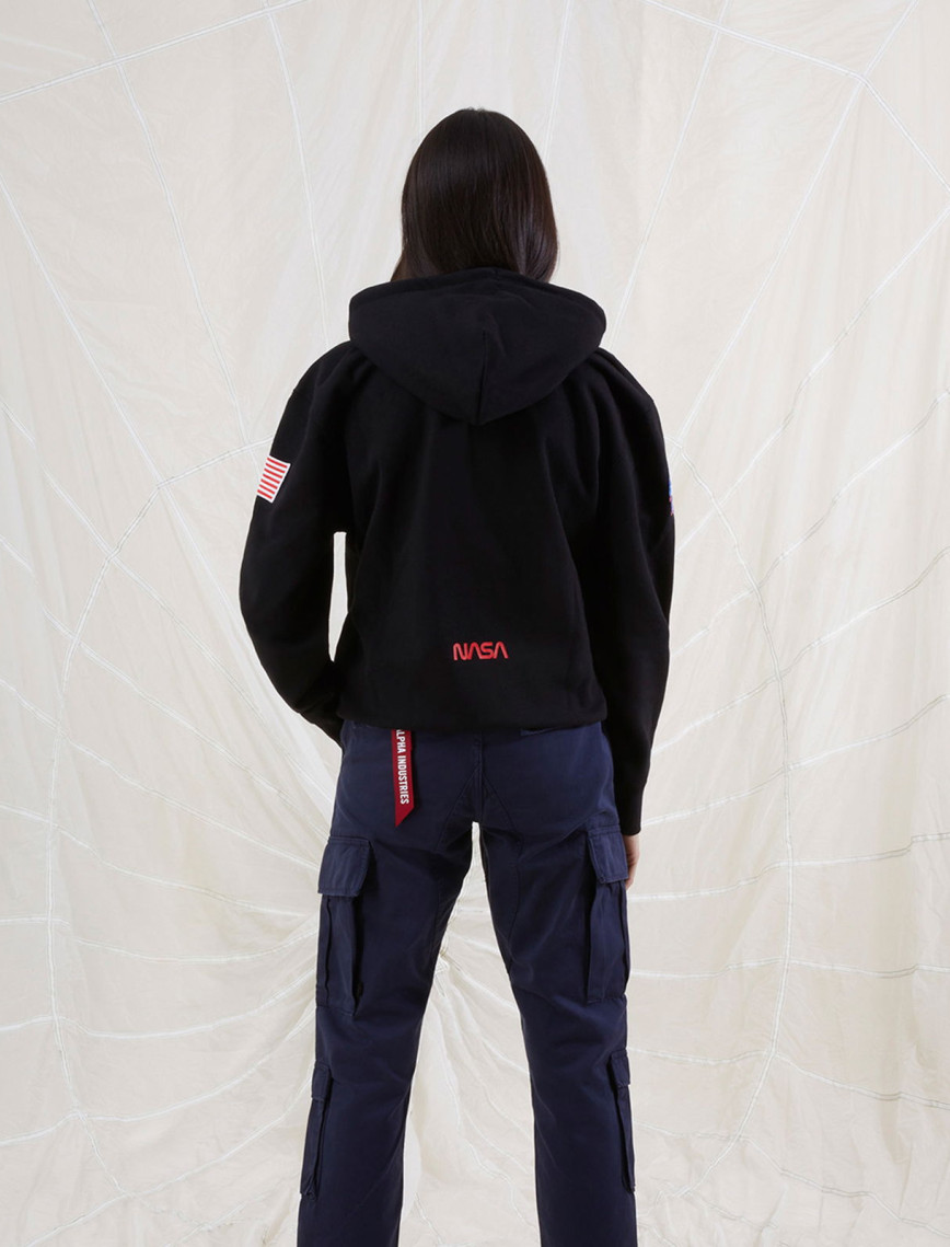 Alpha Industries Nasa Erkek Siyah Hoodie