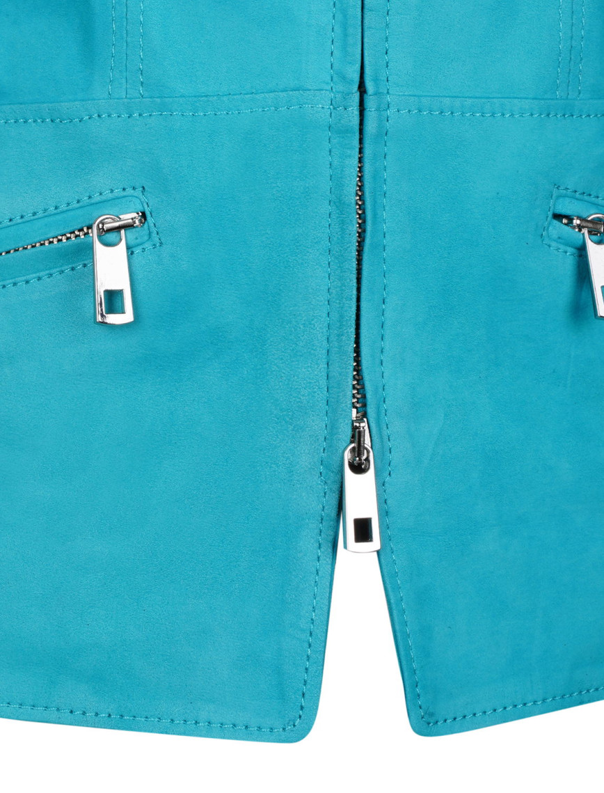 Juliette Turkuaz Kadın Süet Deri Ceket Juliette Turkuaz Kadın Süet Deri Ceket