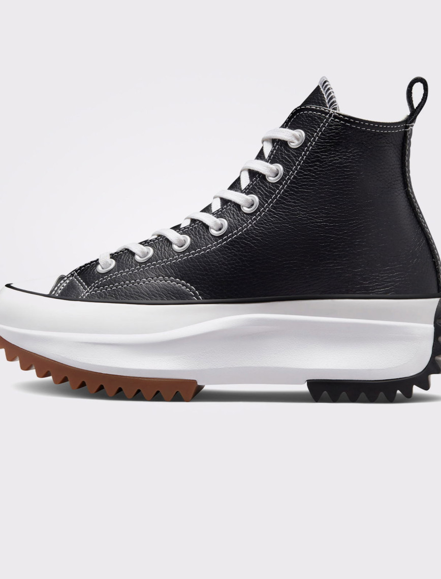 Converse Run Star Hike Platform Foundational Leather Unisex Siyah Sneaker Converse Run Star Hike Platform Foundational Leather Unisex Siyah Sneaker