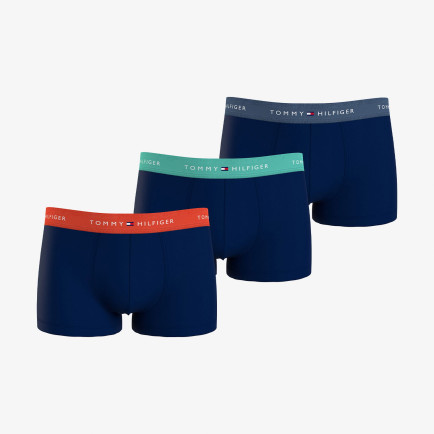 Tommy Hilfiger 3'lü Trunk Erkek Lacivert Boxer Tommy Hilfiger 3'lü Trunk Erkek Lacivert Boxer