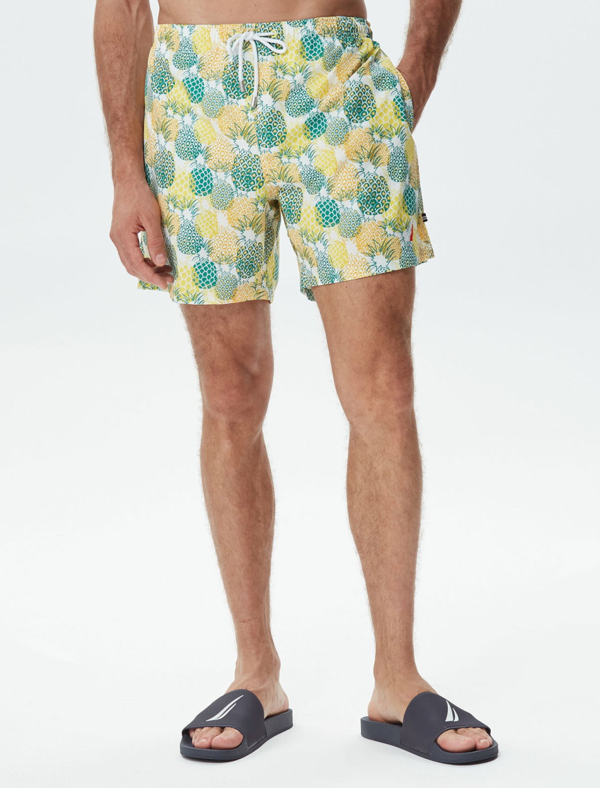Nautica Erkek Sarı Baskılı Deniz Şortu