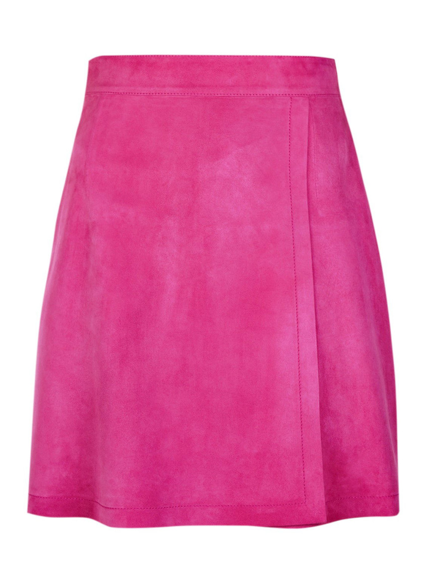 Tiberia Pembe Kadın Süet Deri Mini Etek Tiberia Pembe Kadın Süet Deri Mini Etek