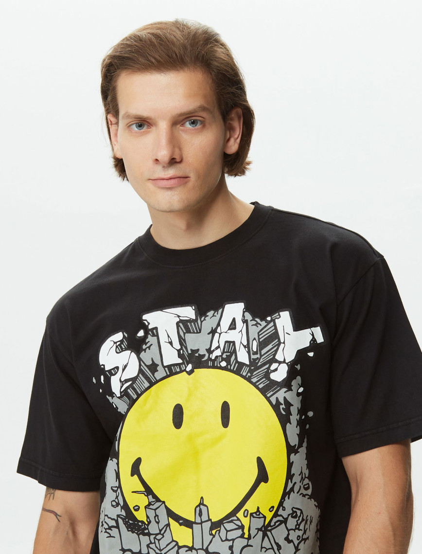 Market Smiley Stay Calm Erkek Siyah T-Shirt Market Smiley Stay Calm Erkek Siyah T-Shirt