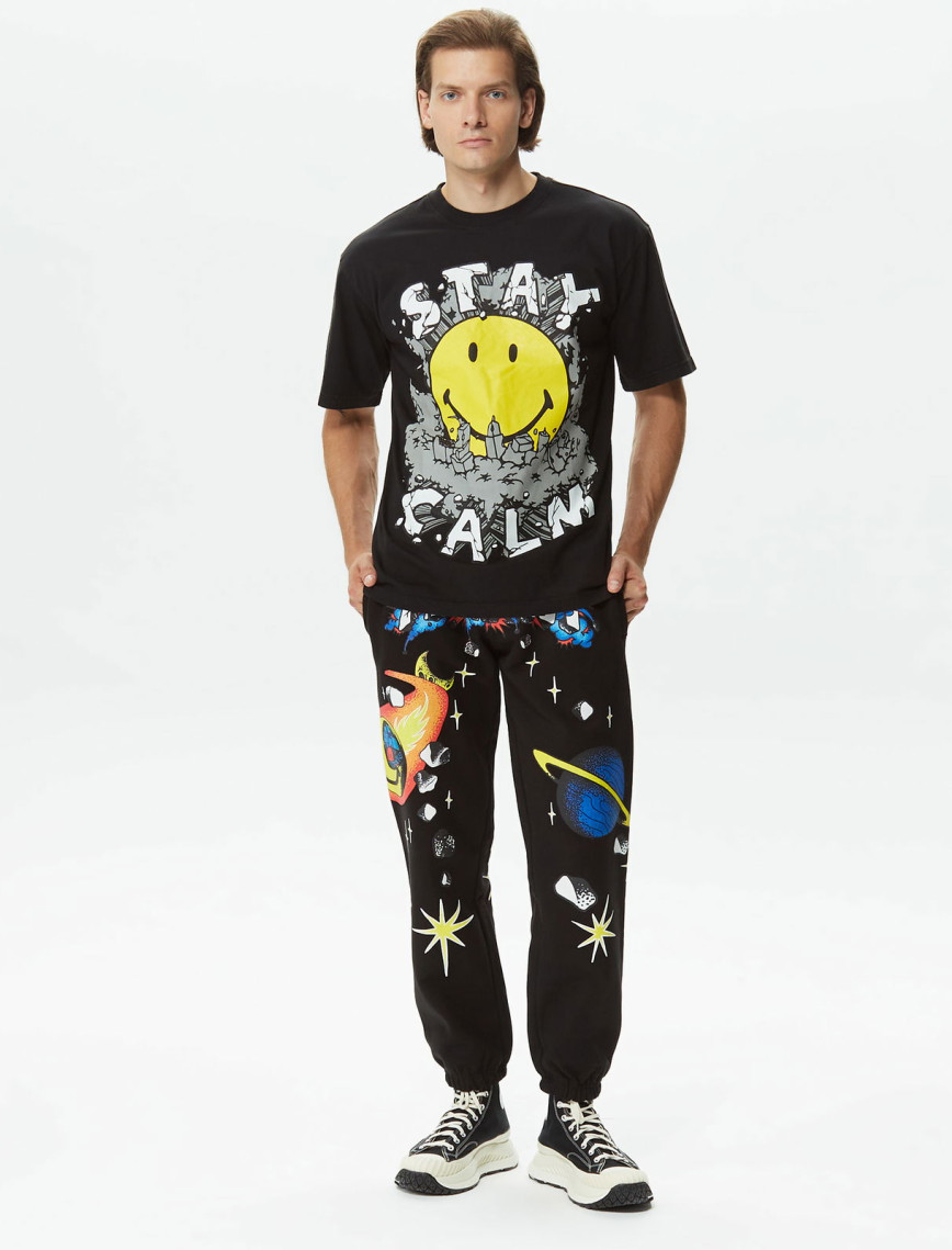 Market Smiley Stay Calm Erkek Siyah T-Shirt Market Smiley Stay Calm Erkek Siyah T-Shirt