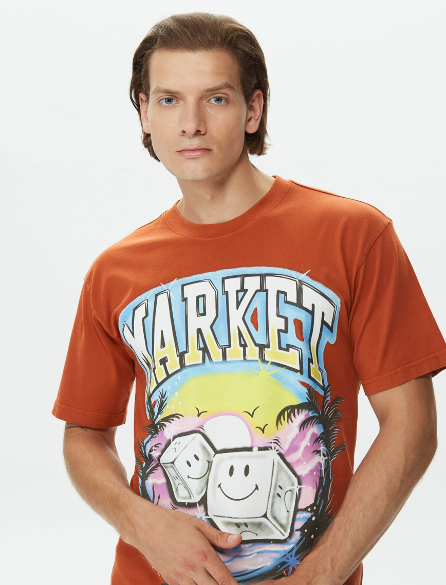 Market Smiley Pair of Dice Erkek Turuncu T-Shirt Market Smiley Pair of Dice Erkek Turuncu T-Shirt