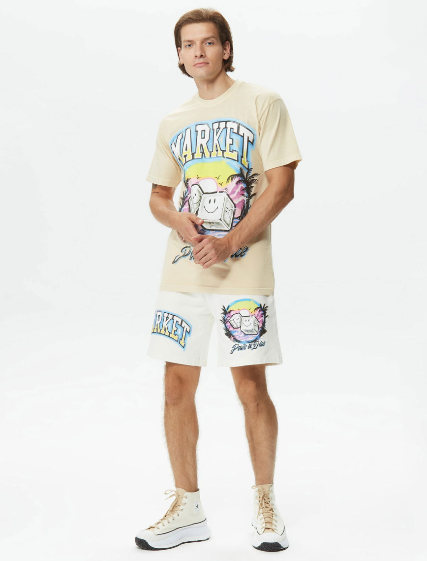 Market Smiley Pair of Dice Erkek Krem T-Shirt Market Smiley Pair of Dice Erkek Krem T-Shirt