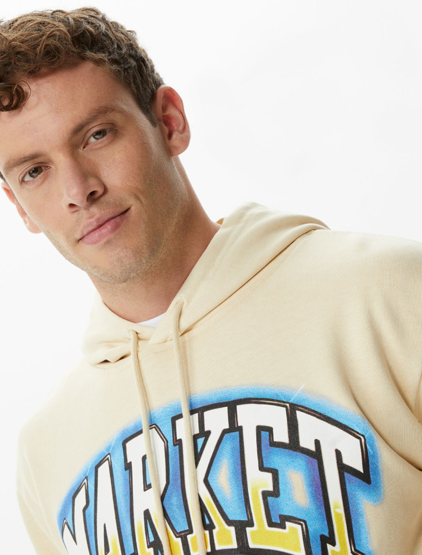 Market Smiley Pair Of Dice Erkek Krem Hoodie Market Smiley Pair Of Dice Erkek Krem Hoodie