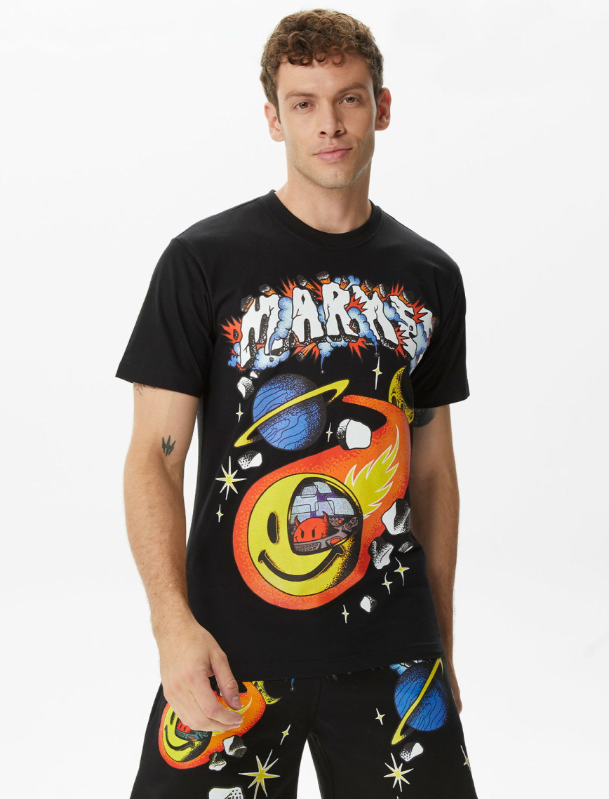 Market Smiley Conflicted Erkek Siyah T-Shirt Market Smiley Conflicted Erkek Siyah T-Shirt