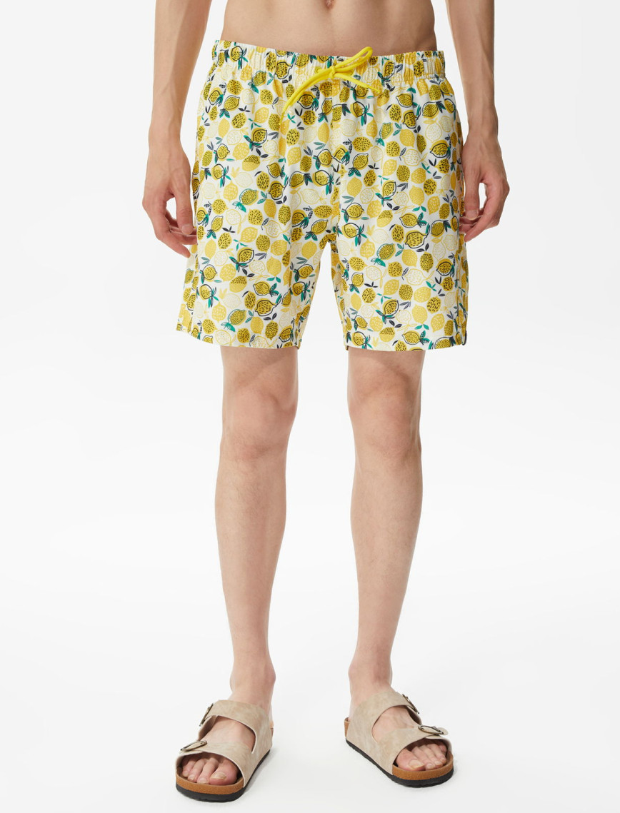 Nautica Erkek Sarı Baskılı Deniz Şortu Nautica Erkek Sarı Baskılı Deniz Şortu