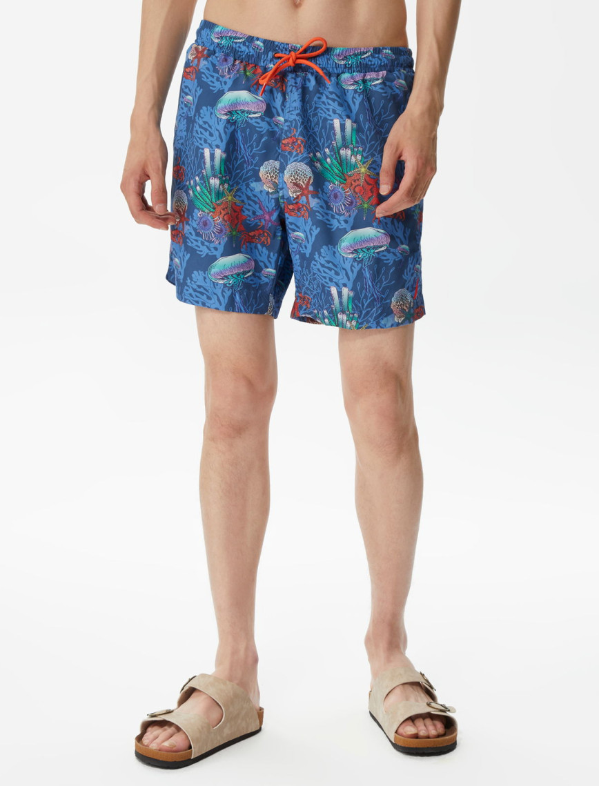 Nautica Erkek Mavi Baskılı Mayo Şort Nautica Erkek Mavi Baskılı Mayo Şort