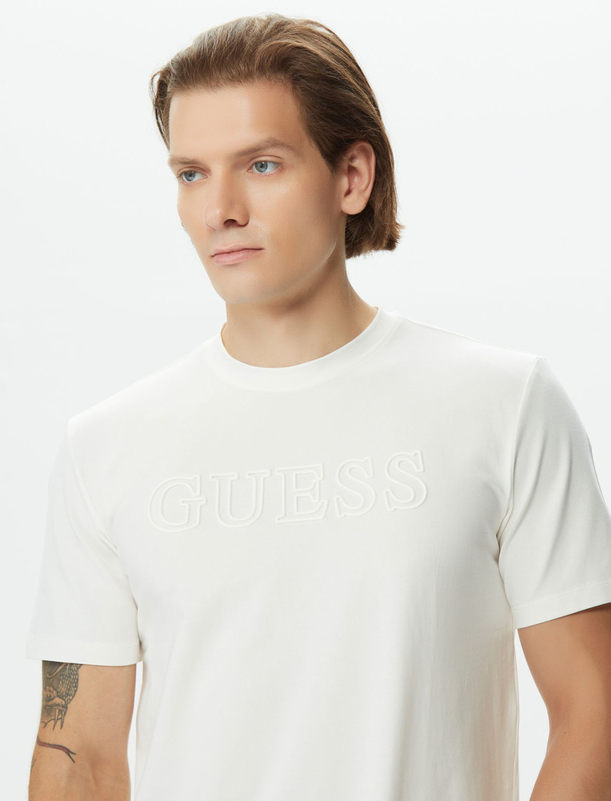 Guess Ss Alphy Mid Organicetch 180 Erkek Krem T-Shirt Guess Ss Alphy Mid Organicetch 180 Erkek Krem T-Shirt