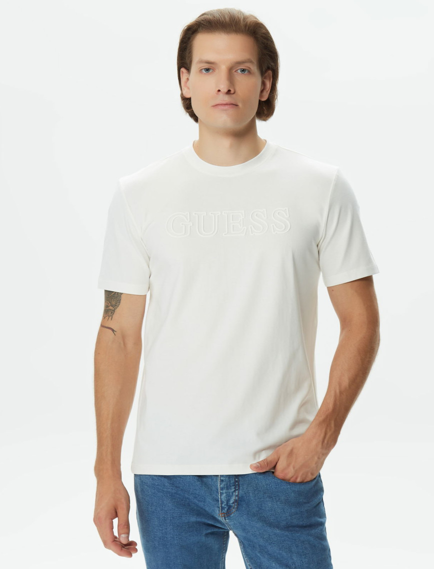 Guess Ss Alphy Mid Organicetch 180 Erkek Bej T-Shirt Guess Ss Alphy Mid Organicetch 180 Erkek Bej T-Shirt