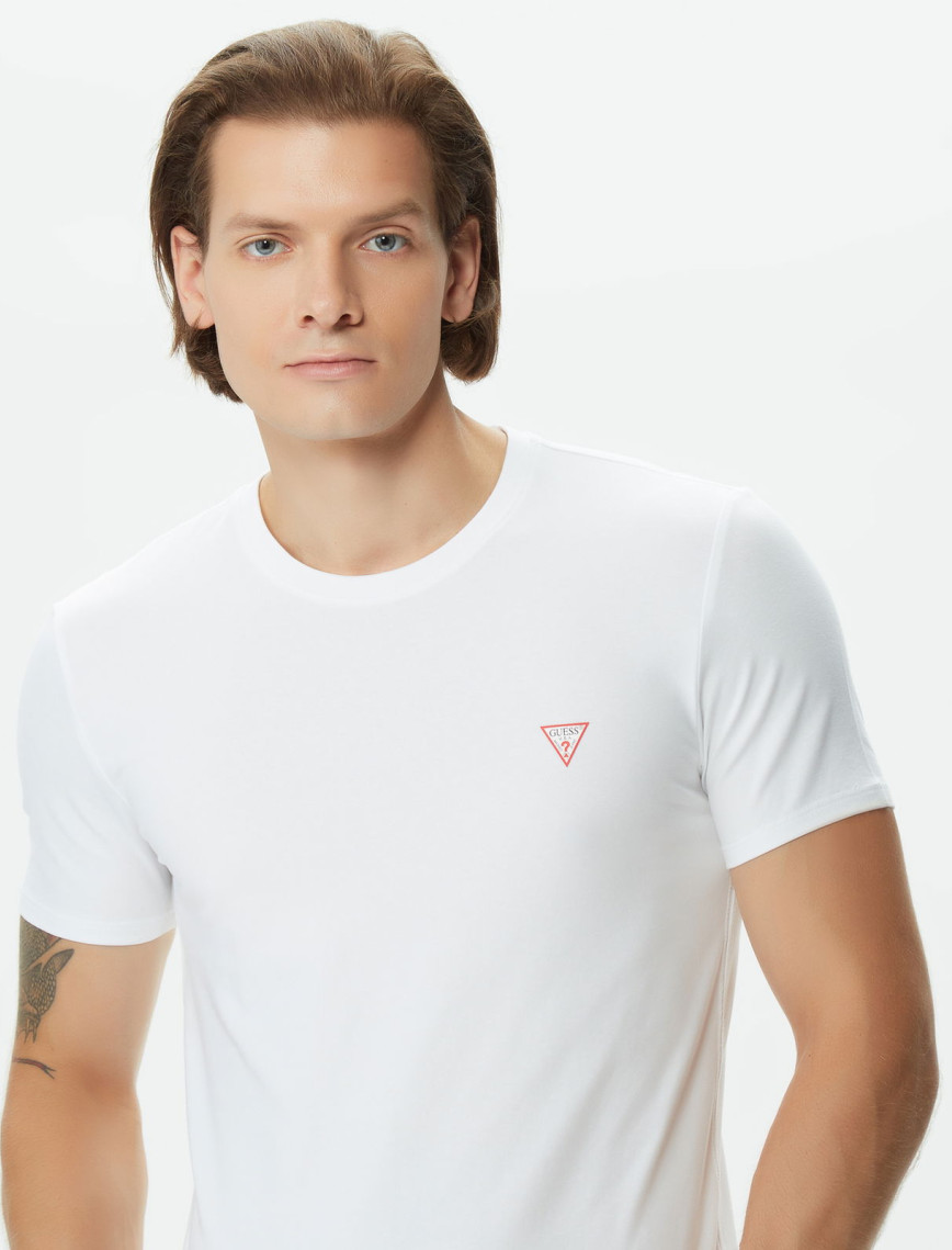 Guess Str Mid Organic Stretch Jersey 180 Erkek Beyaz T-Shirt Guess Str Mid Organic Stretch Jersey 180 Erkek Beyaz T-Shirt