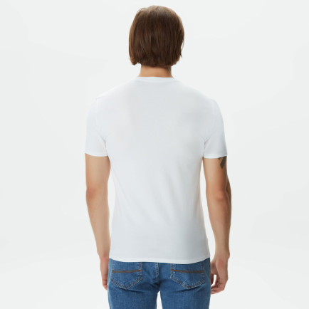 Guess Str Mid Organic Stretch Jersey 180 Erkek Beyaz T-Shirt Guess Str Mid Organic Stretch Jersey 180 Erkek Beyaz T-Shirt