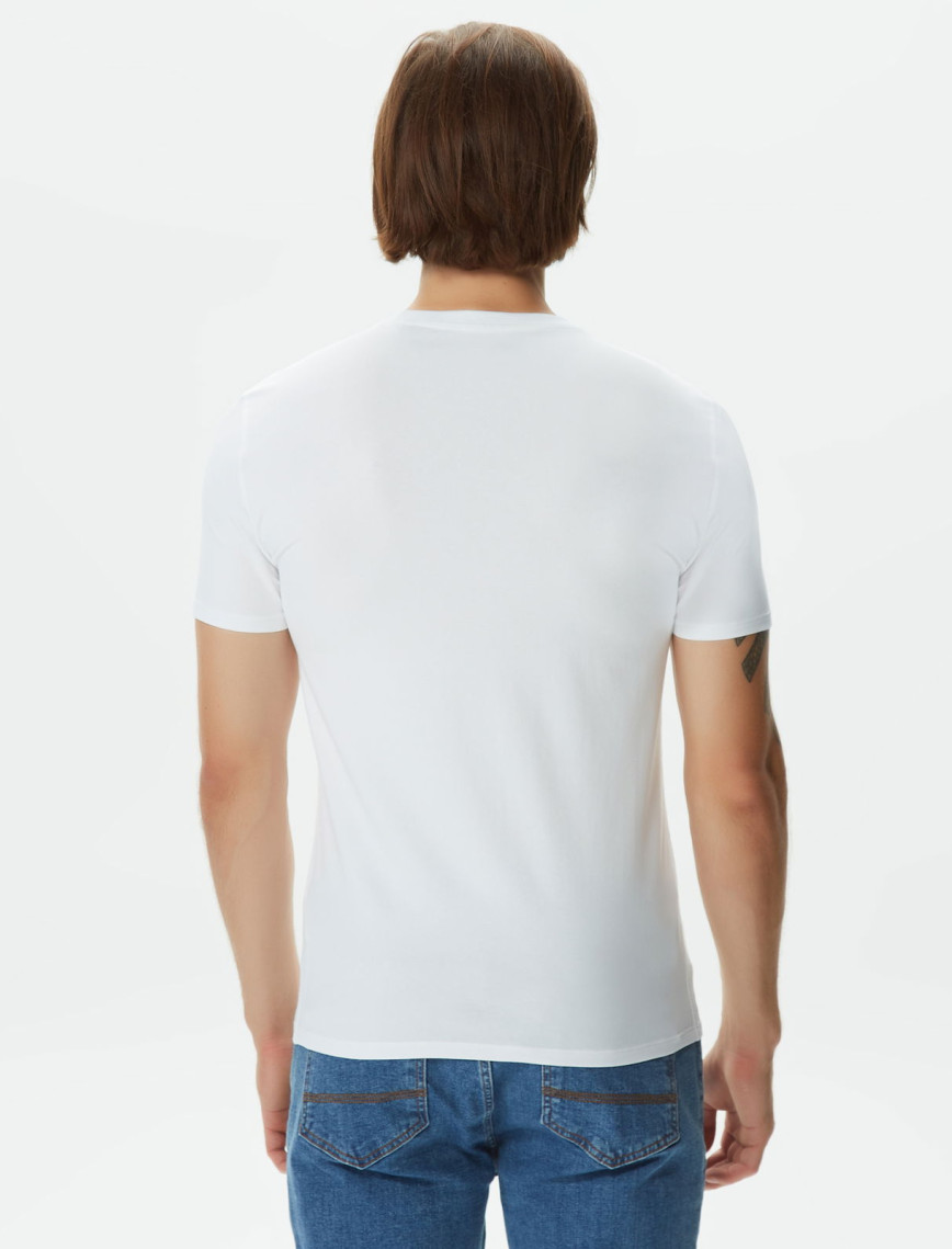 Guess Cnre Mid Organicetch 180 Erkek Lacivert T-Shirt Guess Cnre Mid Organicetch 180 Erkek Lacivert T-Shirt