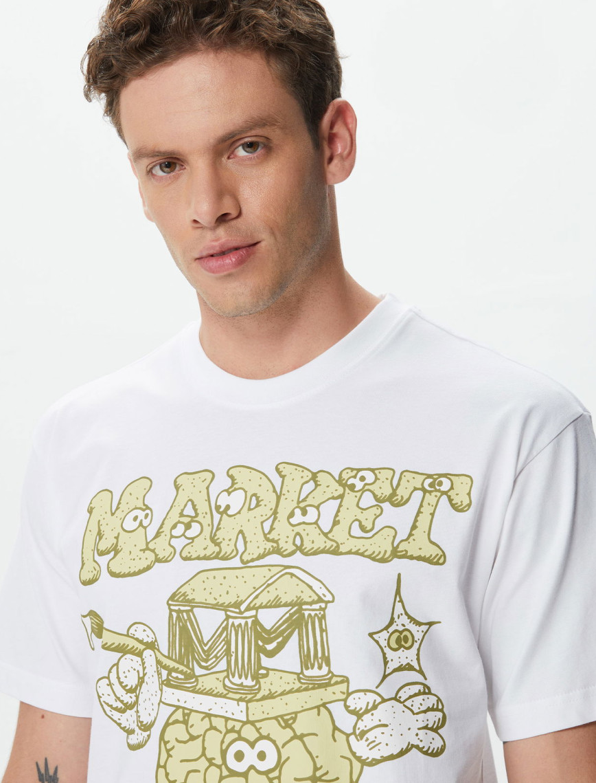 Market School Of Design Erkek Beyaz T-Shirt Market School Of Design Erkek Beyaz T-Shirt