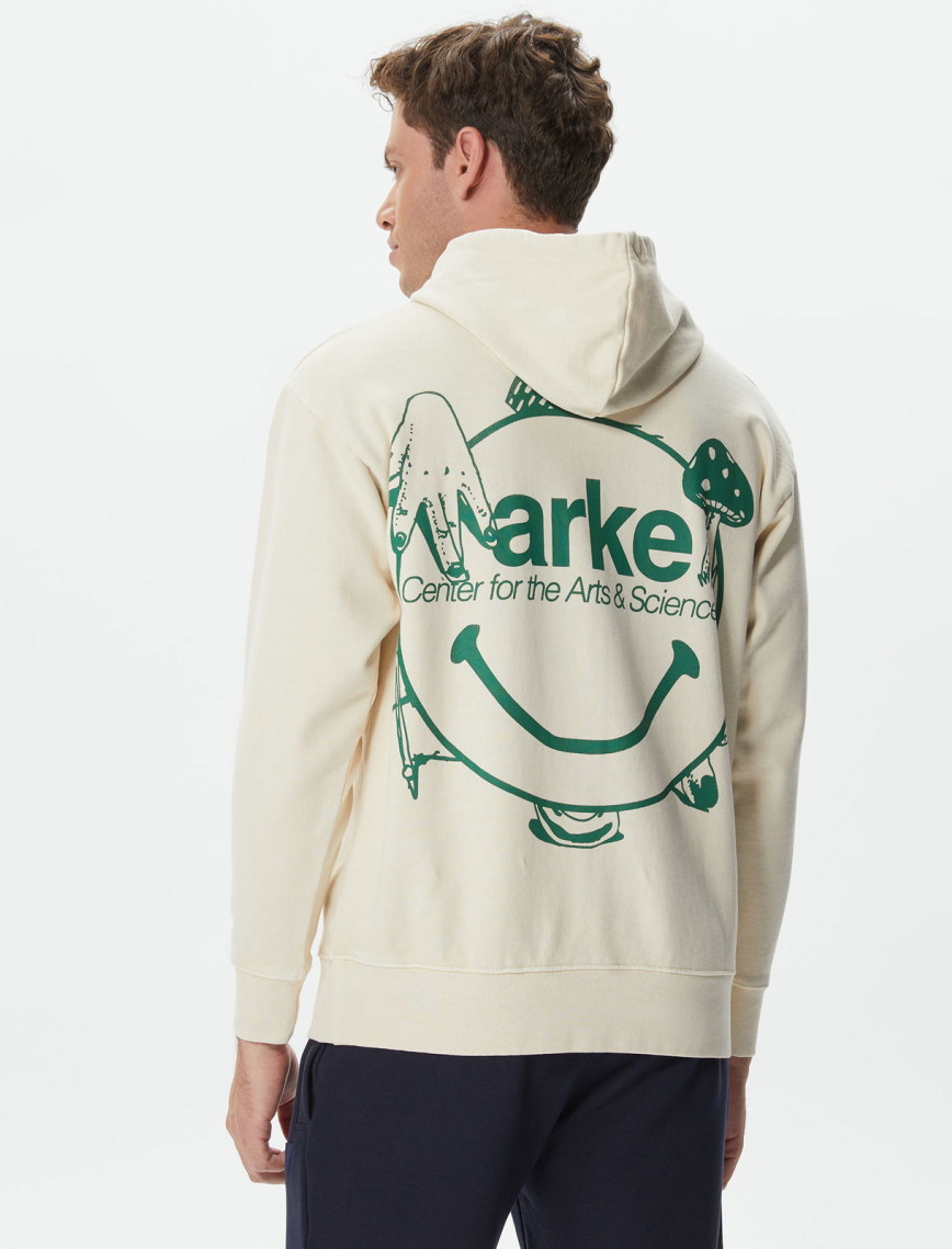 Market Smiley Art Erkek Krem Hoodie Market Smiley Art Erkek Krem Hoodie