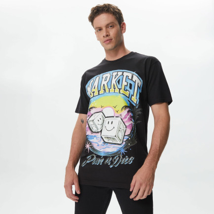 Market Smiley Pair Of Dice Erkek Siyah T-Shirt Market Smiley Pair Of Dice Erkek Siyah T-Shirt