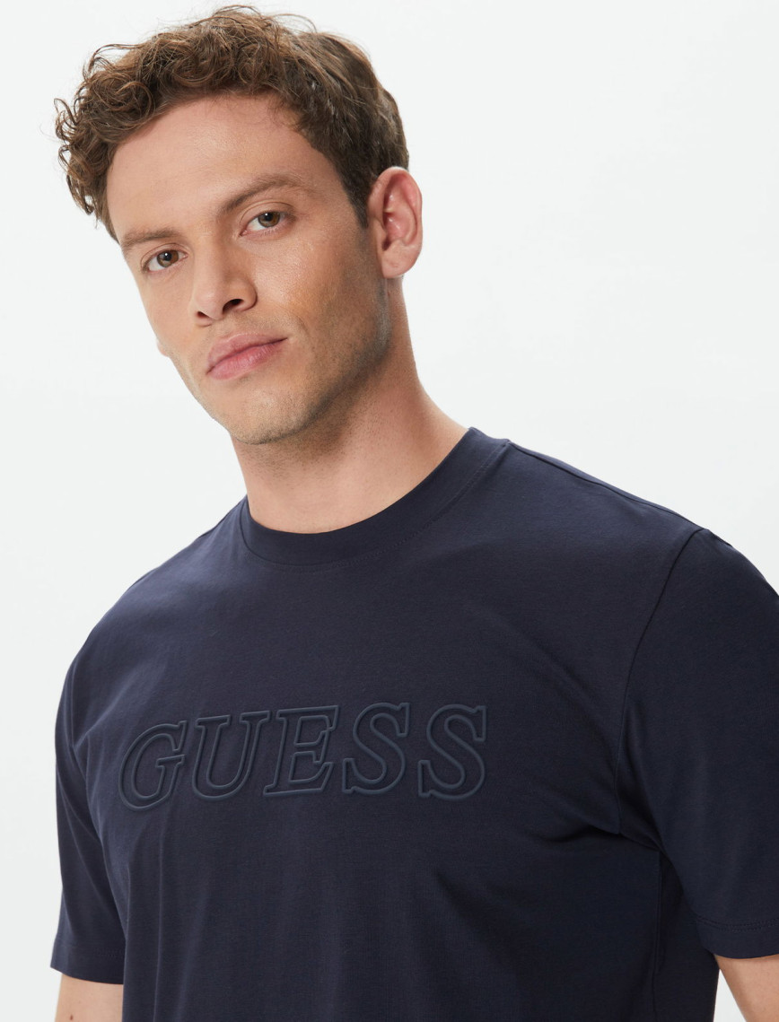 Guess Alphy Mid Organicetch 180 Erkek Lacivert T-Shirt Guess Alphy Mid Organicetch 180 Erkek Lacivert T-Shirt