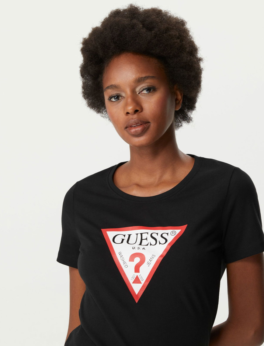 Guess Original Kadın Siyah T-Shirt Guess Original Kadın Siyah T-Shirt