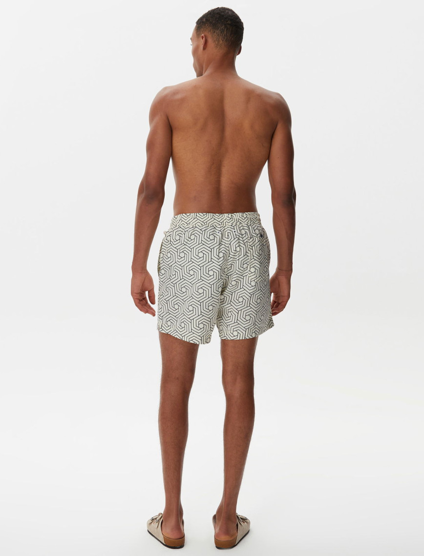 Nautica Erkek Krem Baskılı Mayo Şort Nautica Erkek Krem Baskılı Mayo Şort