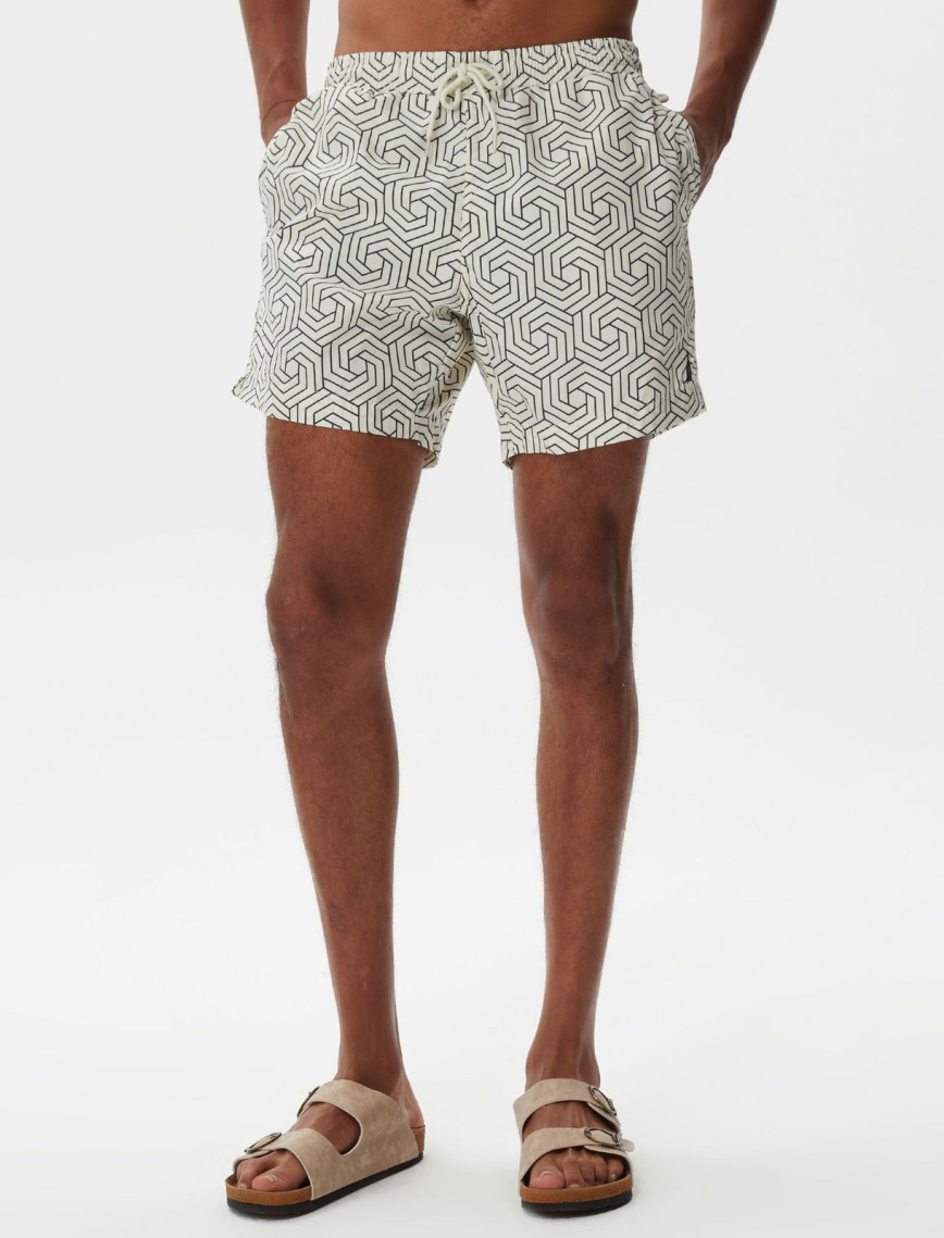 Nautica Erkek Krem Baskılı Mayo Şort Nautica Erkek Krem Baskılı Mayo Şort