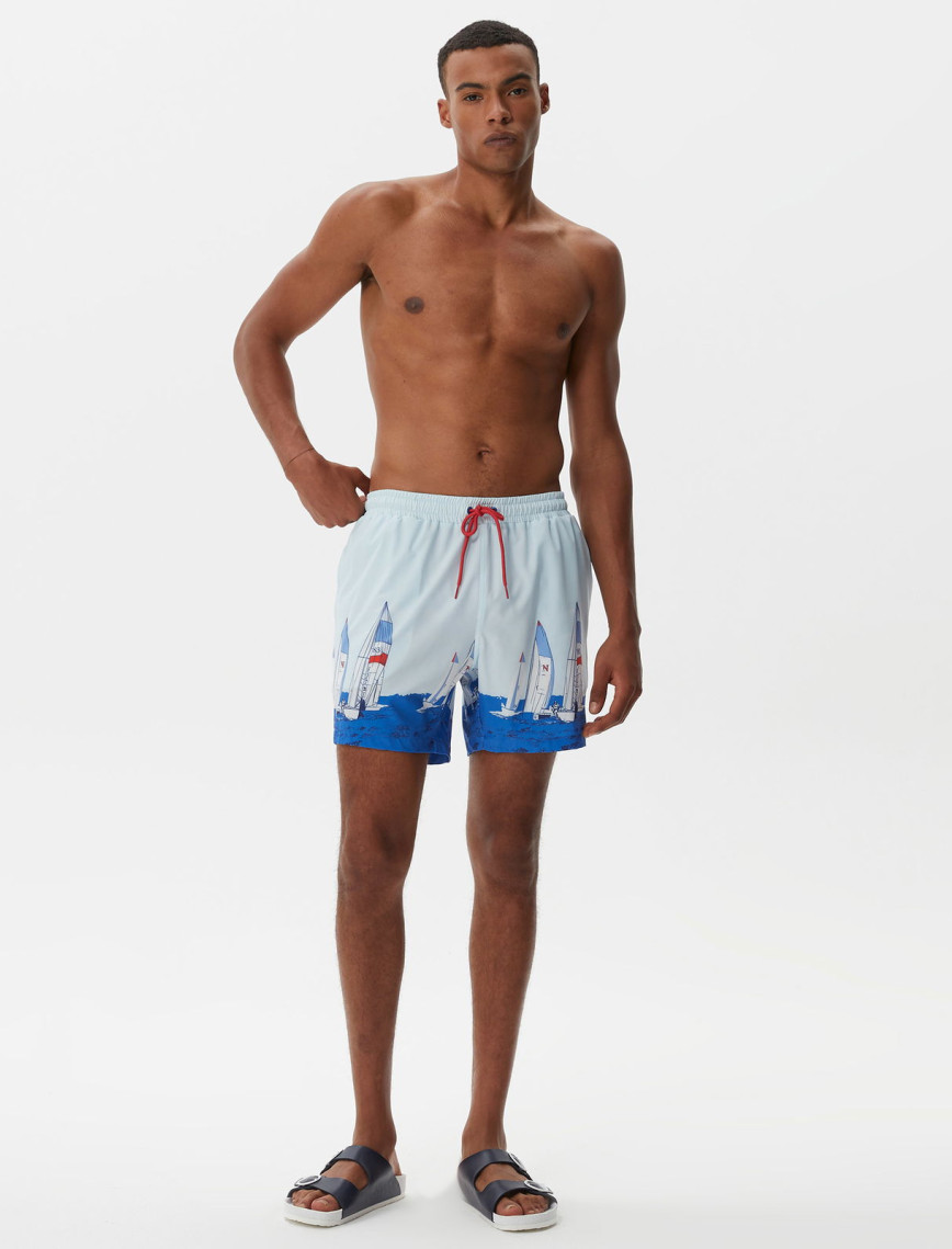 Nautica Erkek Mavi Baskılı Mayo Şort Nautica Erkek Mavi Baskılı Mayo Şort