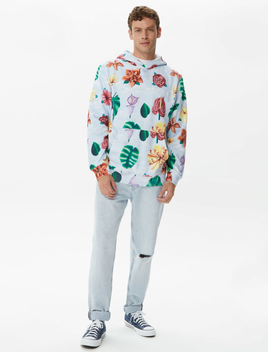 The Hundreds Flourish Erkek Mavi Hoodie The Hundreds Flourish Erkek Mavi Hoodie