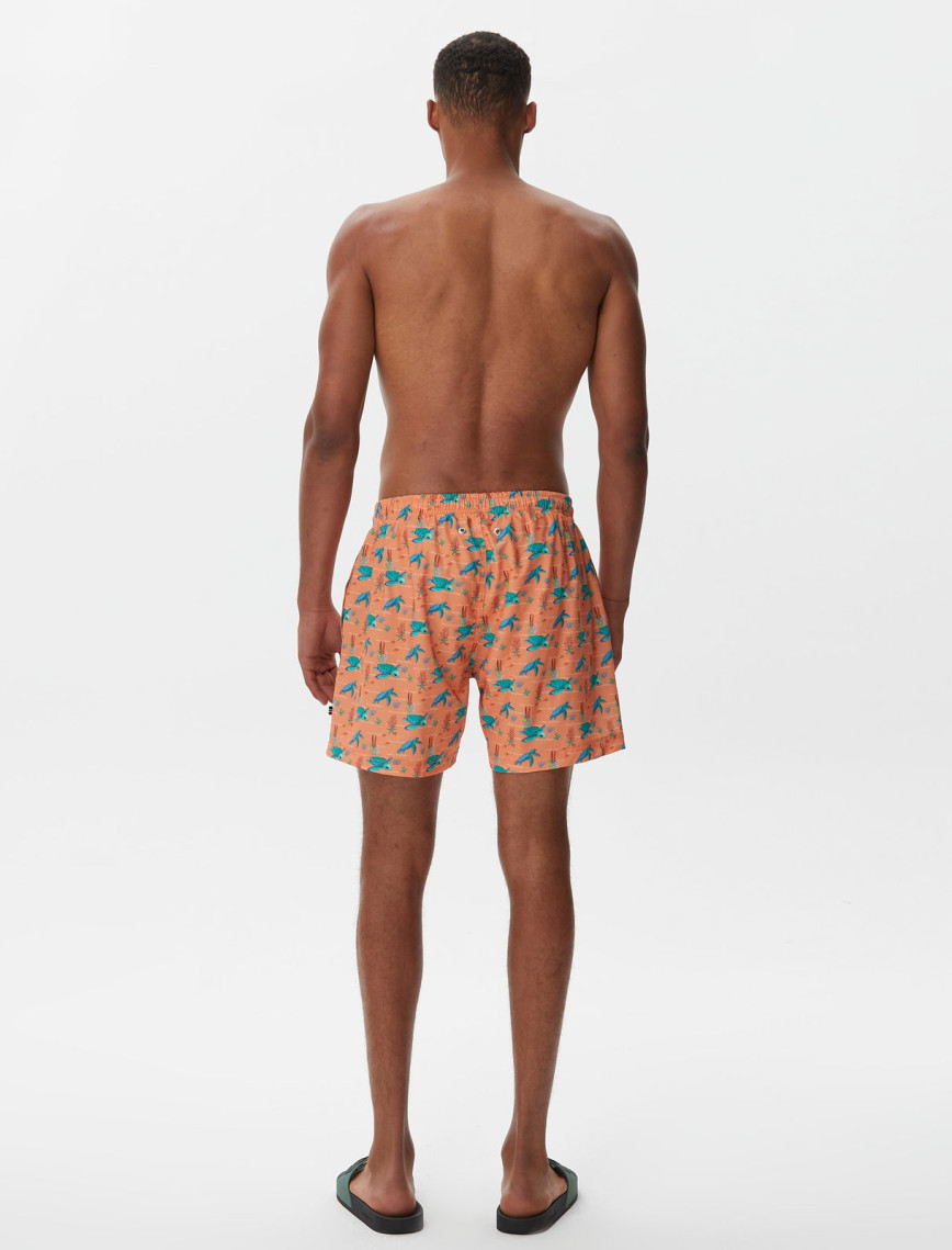 Nautica Erkek Turuncu Baskılı Deniz Şortu Nautica Erkek Turuncu Baskılı Deniz Şortu