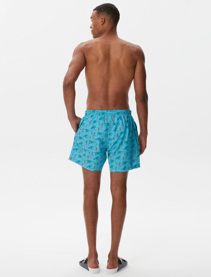 Nautica Erkek Mavi Baskılı Deniz Şortu Nautica Erkek Mavi Baskılı Deniz Şortu