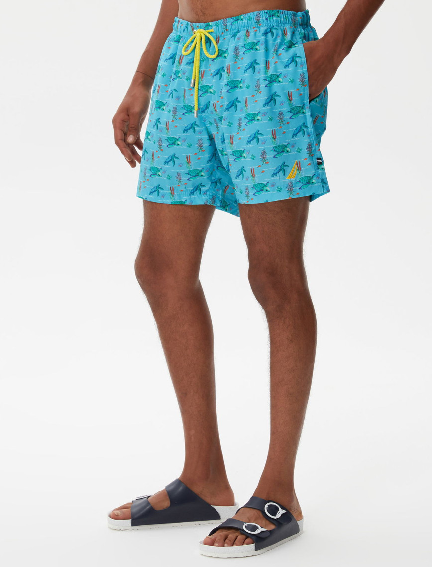 Nautica Erkek Mavi Baskılı Deniz Şortu Nautica Erkek Mavi Baskılı Deniz Şortu