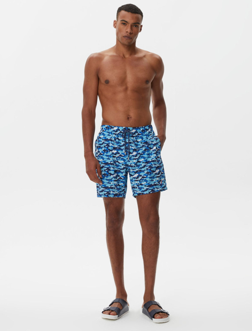 Nautica Erkek Mavi Baskılı Mayo Şort Nautica Erkek Mavi Baskılı Mayo Şort