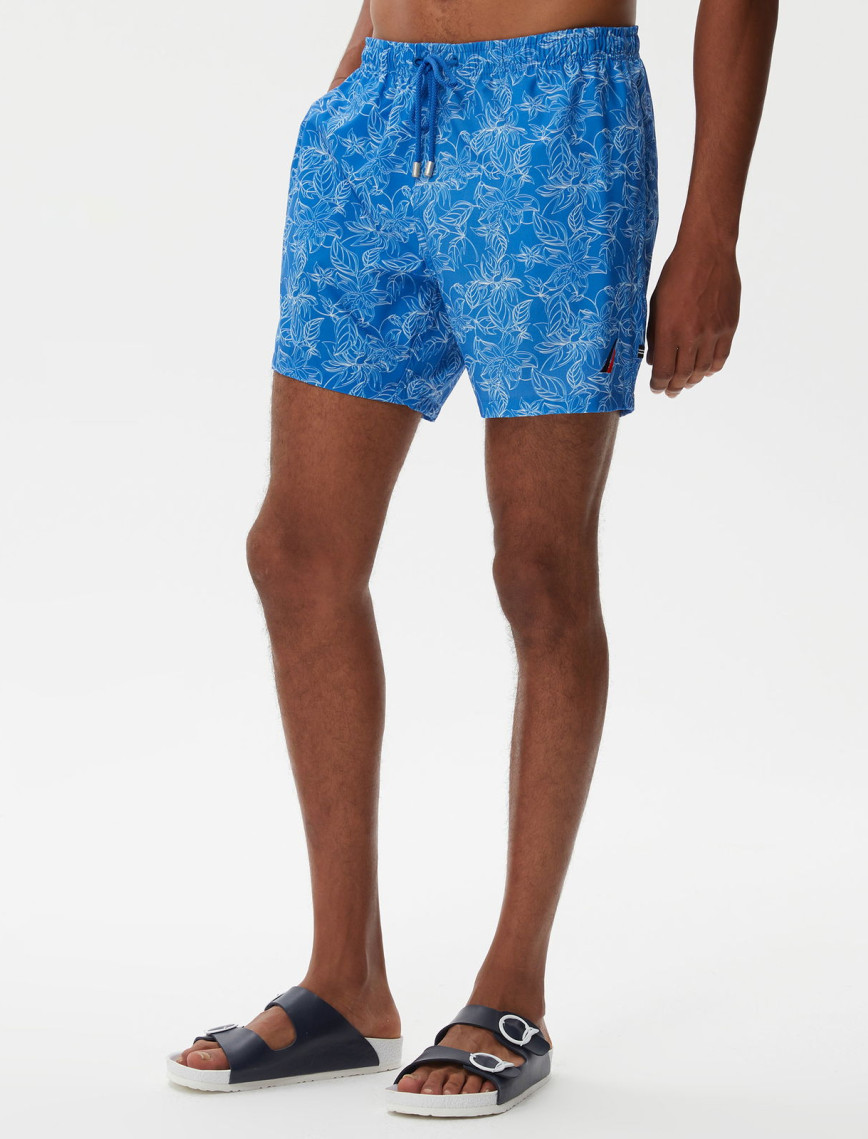 Nautica Erkek Mavi Baskılı Mayo Şort