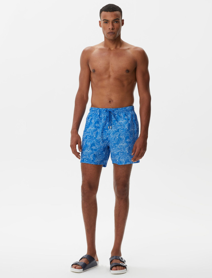 Nautica Erkek Mavi Baskılı Mayo Şort