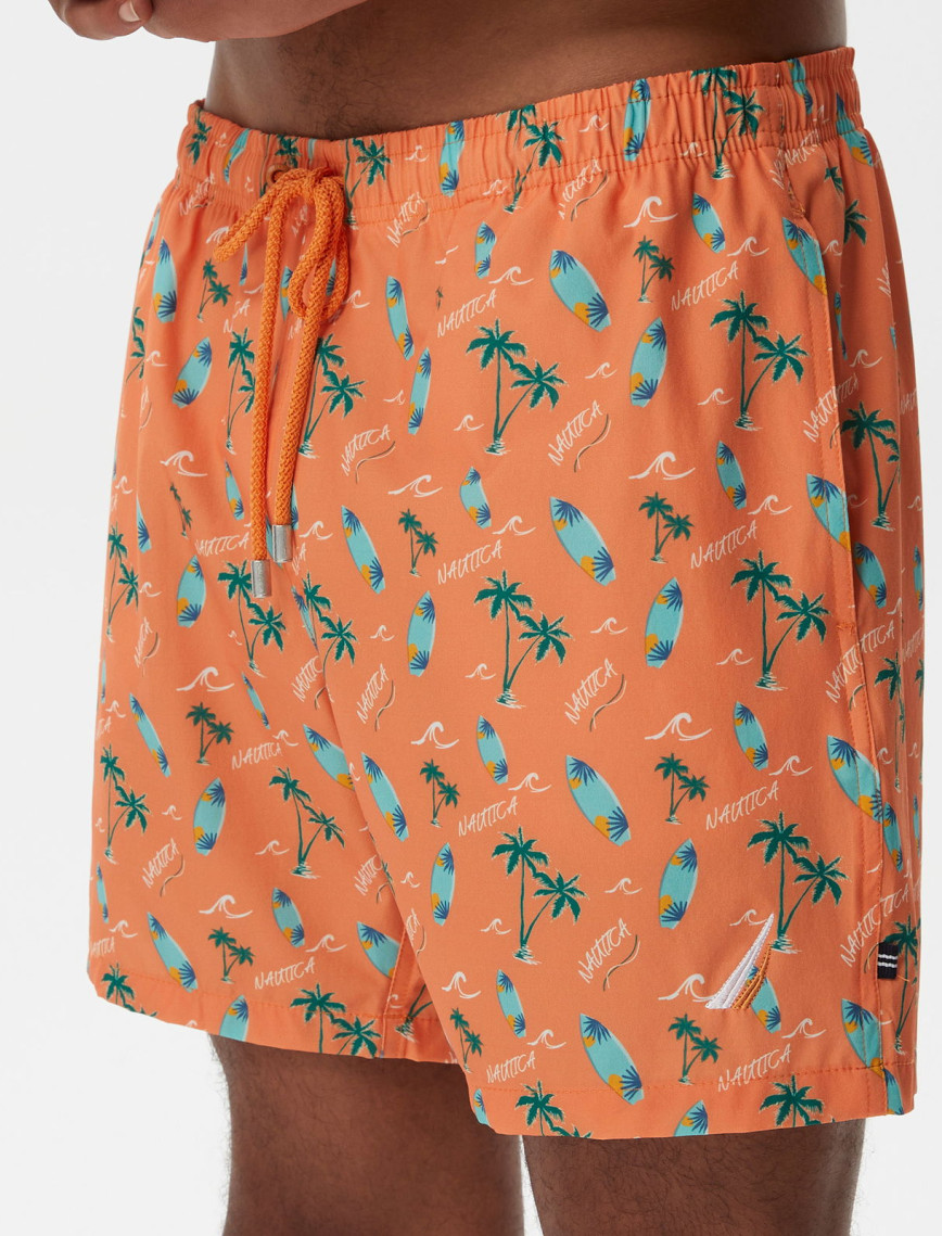 Nautica Erkek Turuncu Baskılı Mayo Şort