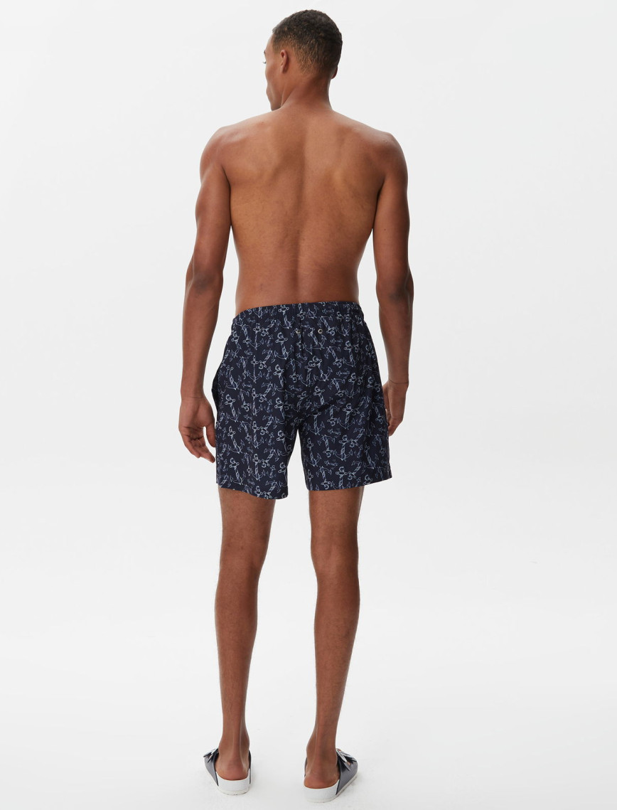 Nautica Erkek Lacivert Baskılı Mayo Şort
